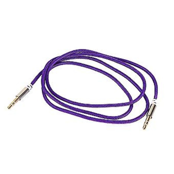 5 st o Kabeladapter Jack 3,5 mm AUX-kabel Hane till Hane Bil Aux-sladd Stereokabel Lila