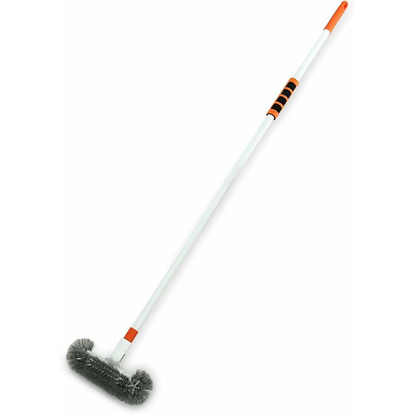 Multifunktionell badrumsrengöringsborste 180¡ã roterande duschskrubber orange