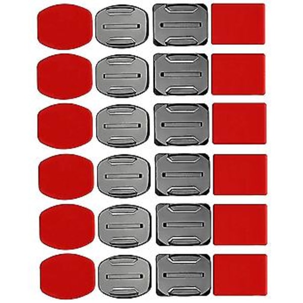 Hjälmtillbehör Kit Set 12x Ytmonteringar + 12x Självhäftande Klistermärken För Hero 7/6/5/4