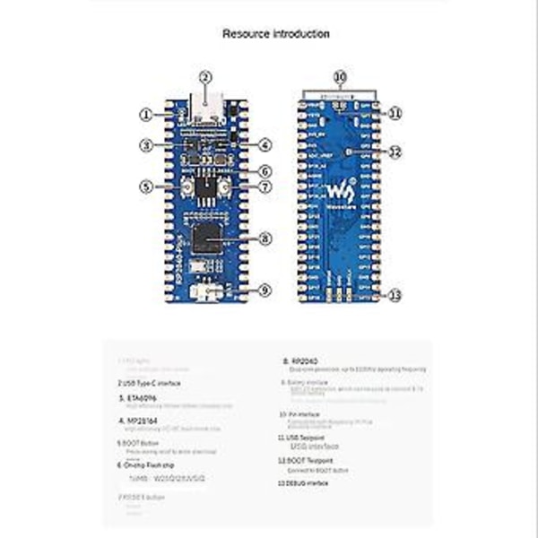Rp2040 Micro Rp2040 Kjerne Arm Cortex M0+ Cpu 16mb On-p Flash For Weld The Pi
