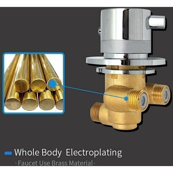 Termostaattinen sekoittaja messingistä: Yksisuuntainen suihkusekoittajaventtiili kuuman ja kylmän veden sekoittamiseen, seinään asennettava -