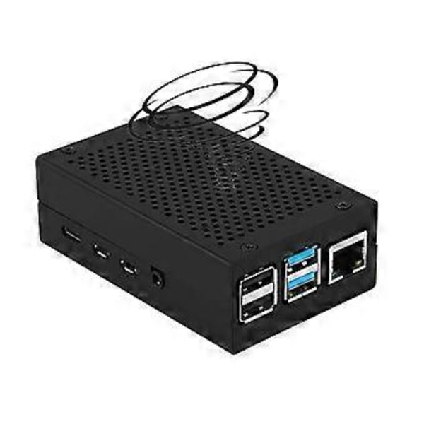 Aluminium Silver Svart Skyddande Fodral / Låda / Kapsling för Raspberry Pi 4B