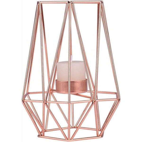 Metall Ljusstakar Geometriska Ljusstakar Ljuslykta Hembordsdekoration (Rose Gold Storlek)