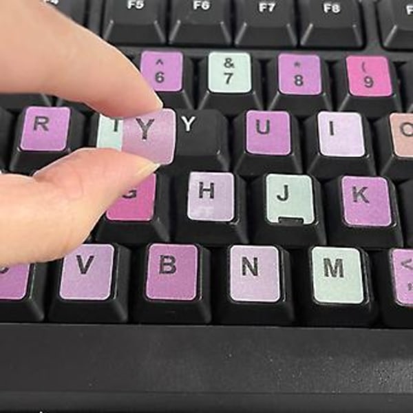2 STK Engelske Tastaturklistermærker Macaron Farve Notebook Tastatur til Tastaturklistermærke