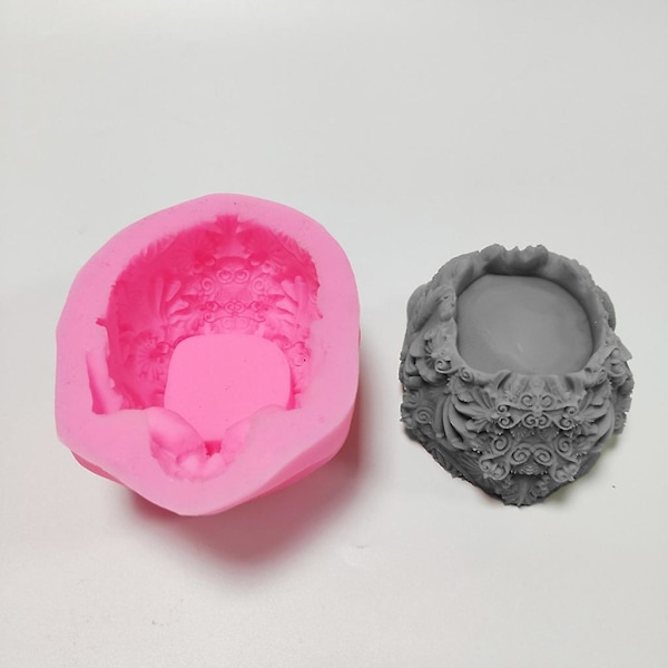 3D Hodeskalle Lysestake Epoksyharpiks Form Lysholder Silikonform DIY Håndverk