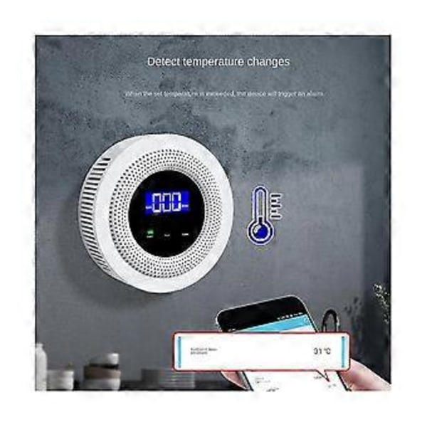 Wifi Trådlöst Smart Gaslarm Gasläckagedetektor App-kontroll Hemlarm Högvolymslarm För Kök Lager