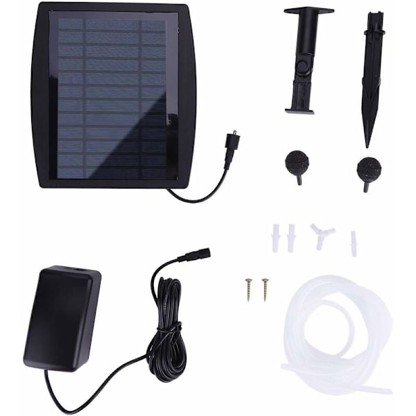 Solardriven luftpump, syresättare, syrepump för utomhuspool, damm, fiskakvarium, syrepump med luftstein - Denuotop