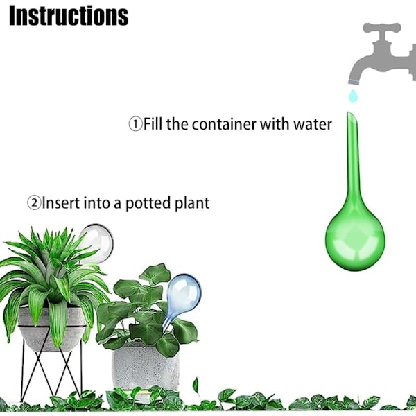 9 stycken automatiska bevattningsbollar för växter, små automatiska bevattningsbollar för växter, fontänbevattningsbollar, för hängande krukväxter inomhus och utomhus, trädgård