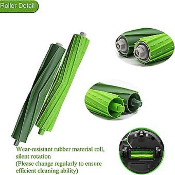 2 Sett Erstatningsdeler Rullebørster Kompatible For Irobot Roomba E&i Serien J7 J7+ I7 I7+ I3 I4 I6 I6+ I8 I8+plus E5 E6 E7 Støvsuger Erstatning