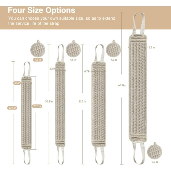 Eksfolierende rygbørste og eksfolierende svampesæt til brusebad, badebørste til kvinder, luffavasker dyb rensning afslapper din krop 1 stk. (Billede)