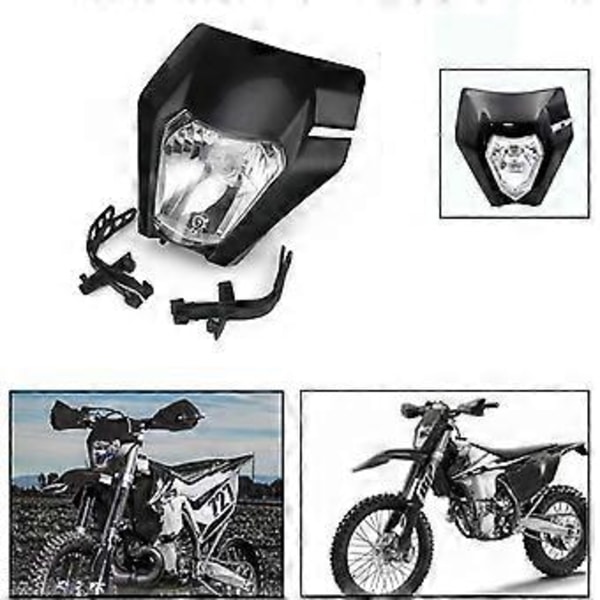 Motorcykel forlygte lampe Off Road Forlygte Maske til 125 150 250 300 350 450 500 EXC XCW EXC-F 2017 2018 Sort