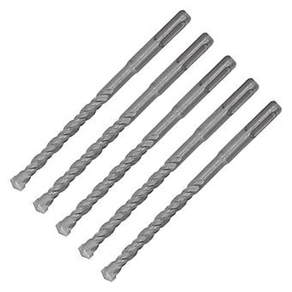 5 stk. rotationshammerbor 160 mm længde 2 flute selvcentrerende karbidspids slagboremaskiner til mursten sten beton 10 mm/0,39 tommer