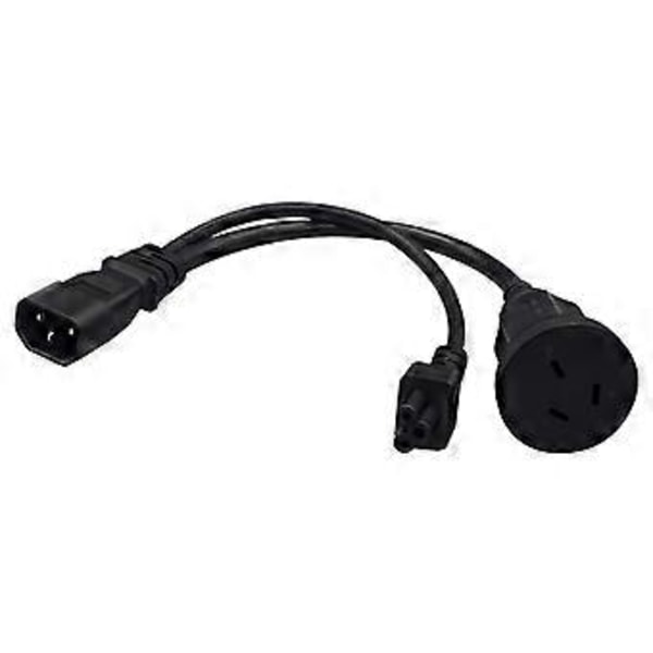 Y-splitter Adapterkabel IEC320 C14 Hane till C5+AU 3-håls Hona Strömkabel
