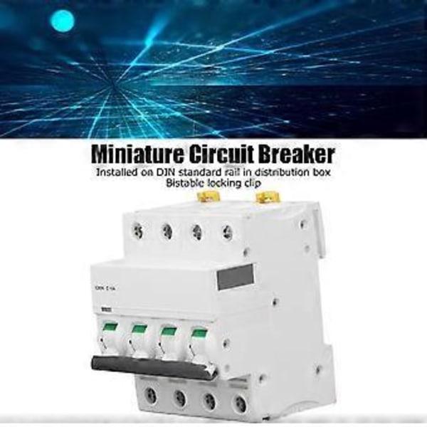 4P Miniatyrbrytare Pa66 DIN-skena Monterade Brytare 400V Lågspänning 6000A Brytförmåga C10A (10A)