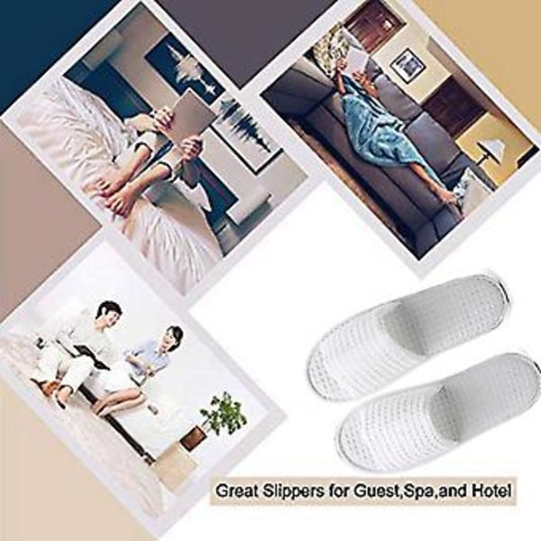 Spa Slippers, 5 Par Åben Tå Engangs Slippers Passer Størrelse Til Mænd Og Kvinder Til Hotel Hjem Os