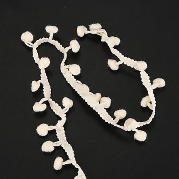 20 jaardin 10 mm:n pompom-nauha, palloreunus, askartelutarvike, pitsi, beige