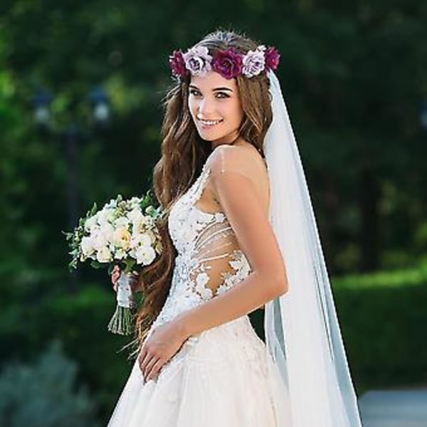 Roseblomst Hodebånd Hårtilbehør til Dame (lilla) 1 Stykke(h-4)