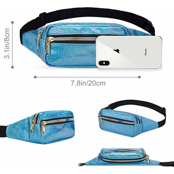 DENUOTOP Höftväska Liten Dam Bältesväska Midjeväska Liten Konstläder Fanny Pack Flickor Sportväska Axelväska Midjeväska Löpning Vandring Semester