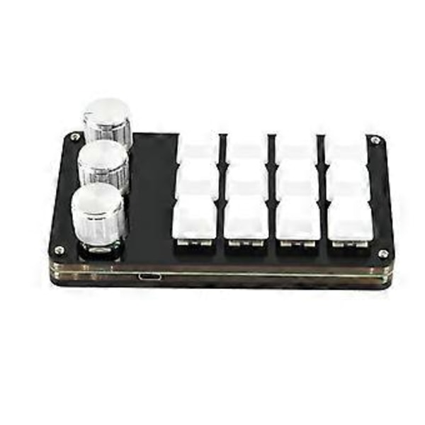 12 Tasters Programmerbart Tastatur, Multifunksjonelt Mekanisk Gaming Tastatur 3 Knotter