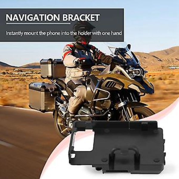 Motorcykel Navigationsbeslag Abs, Mobiltelefon Usb Opladning Sort Holder Til R1200gs F800gs F700gs