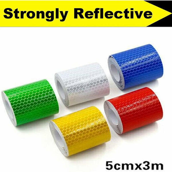 Reflekterande Tejp - 5 st 5cm x 3m Säkerhetsvarningstejp, Stark Adhesion och Vattentät, Hög Synlighet Mycket Reflekterande, 5 Färger