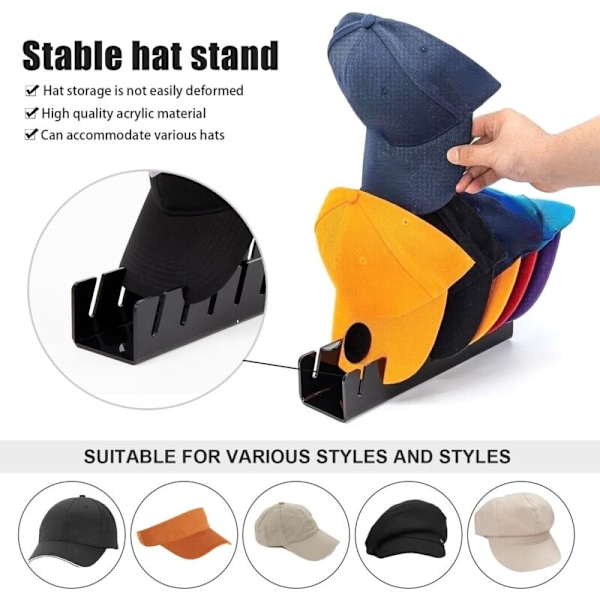 Kasket opbevaringsholder - Kasketstativ, Akryl Baseball Cap Organizer, til Baseball præsentation, , 2stk
