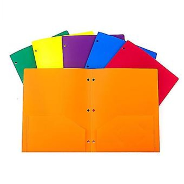 6 stk. mapper, mapper med to lommer, arkivmapper, 2-lommers mappe og 3 huller til skole, hjem og kontor