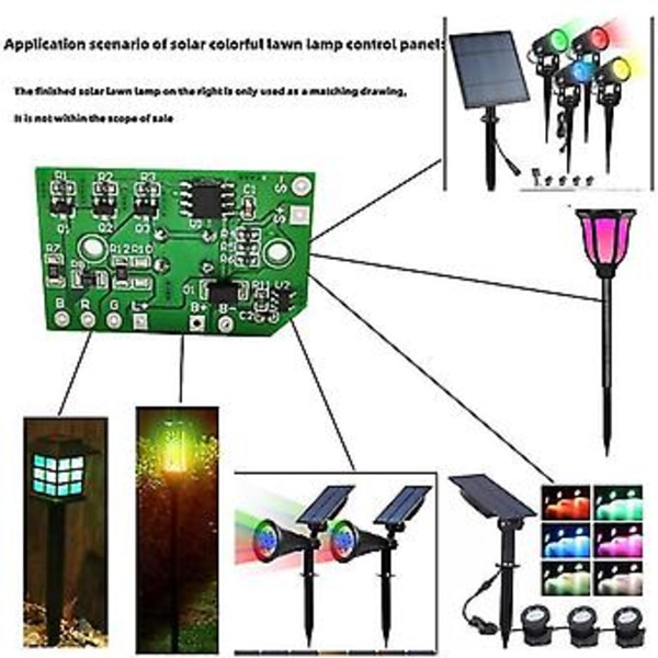 Solcells Kretskort 3.7v S Solcellsdriven Gräsmatta Lampa RGB Färgskiftande Solcellslampa