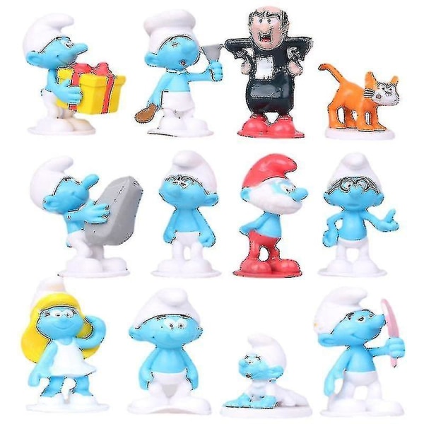 12 st Smurfarna Dockor Seriefigur Dockor Leksak Present