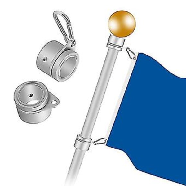 2 st Flaggstångsringar Anti-Wrap Flaggstångsklipp Swivels 360° Rotations Flaggstångsringar