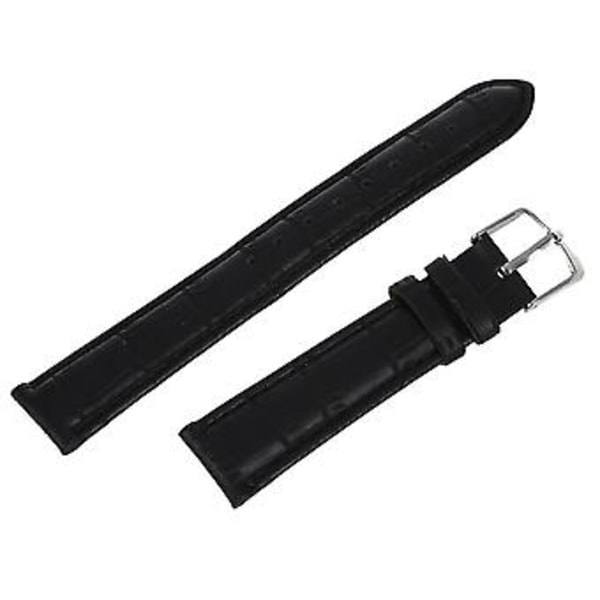 18mm Klockarmband Svart PU Läder Legeringsspänne Rem
