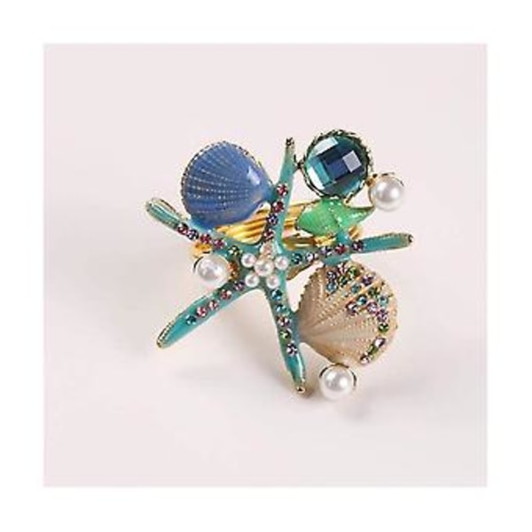 5 stk. Servietringe, Rhinest Nautisk Servietring Hs Serviet Le For ,