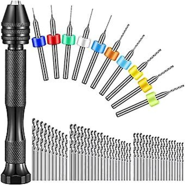 59 st Handborrsats, 49 st Metallstift Skruvstäd Handborr Mini Mini Twist Borr Och 10 st Carb