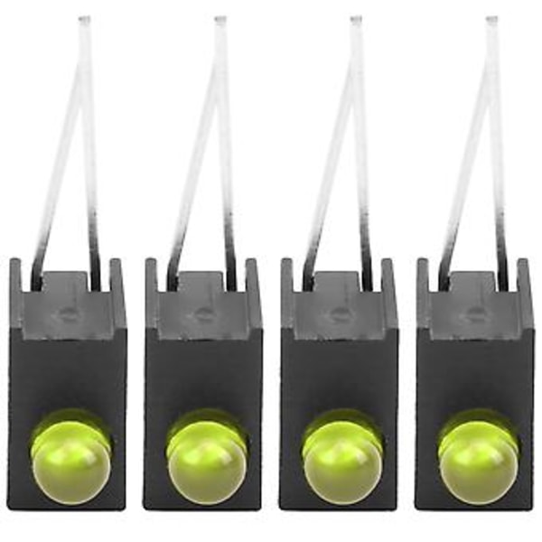 100 stk. 3 mm LED-skærm Diode Lys Kit med Holder Side Enkelt Hul Industrielt Tilbehør Gult Lys