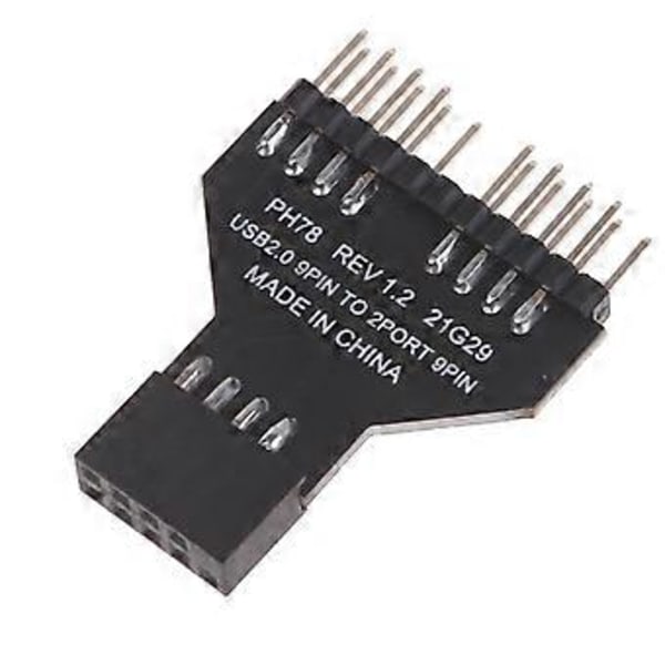 USB 2.0 9-nastainen jakaja emolevylle USB 9-nastainen liitin 1-2 laajennusadapteri