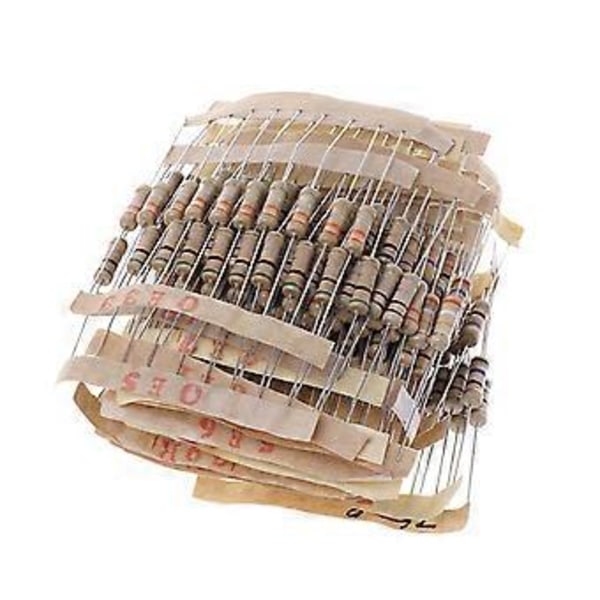 300st Motståndskit 1W 5% 0.1-750 Ohm Kolmotstånd 30 Värden Resistans Set