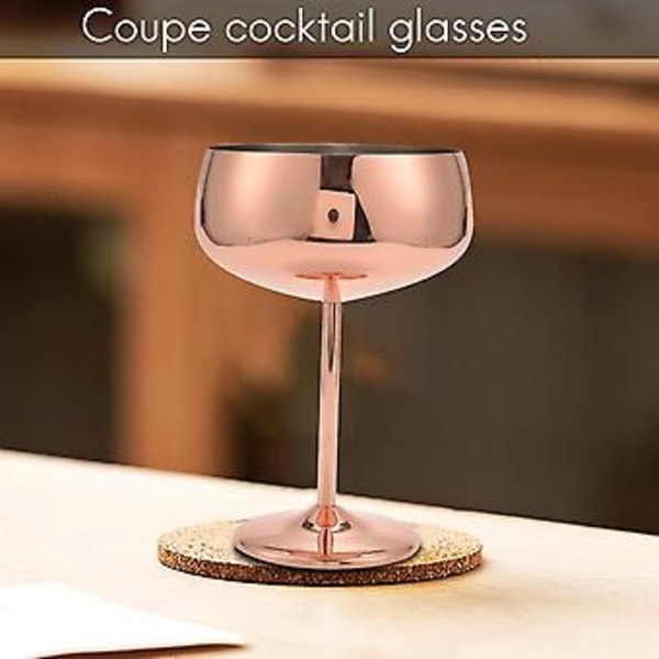 Glas Set Om 2 Rostfritt Stål Vintage Cocktailglas Vinglas