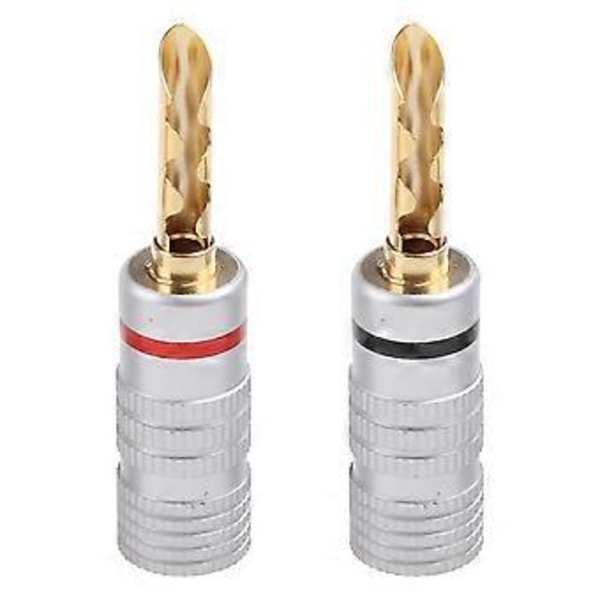8 st Guldpläterade Koppar BFA 4mm Banankontakt Adapter Högtalarkontakter
