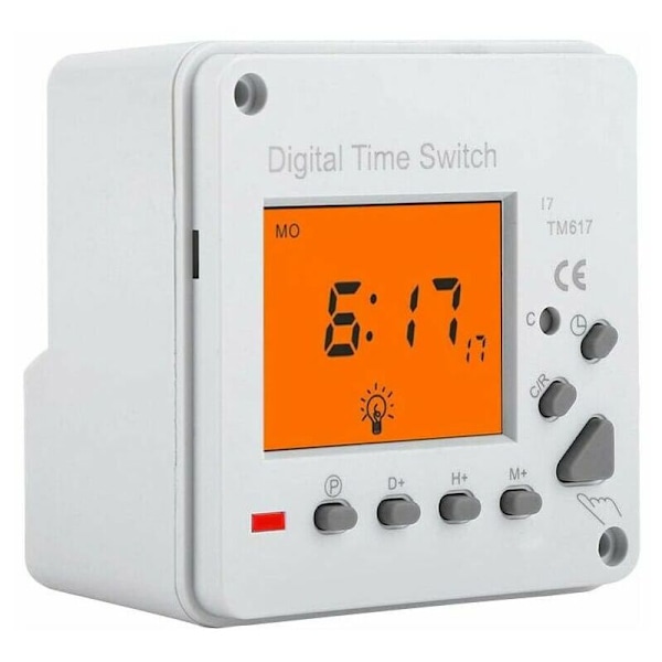 Electronic Timer Digital Timer Intelligent Programmable Control Switch Backlit Timer for Household Appliances Street Lights (220V AC)