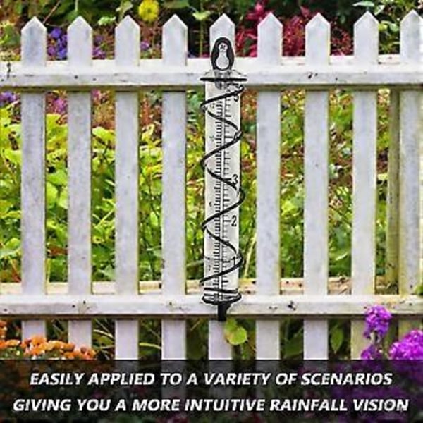 5 tommer Kapacitet Glas Spiral Regnmåler - 3 stk. 5 tommer Udskiftningsglas Regnmåler - Hængende Regnmåler - Have Regnvandsmåler Måling Med Metalramme