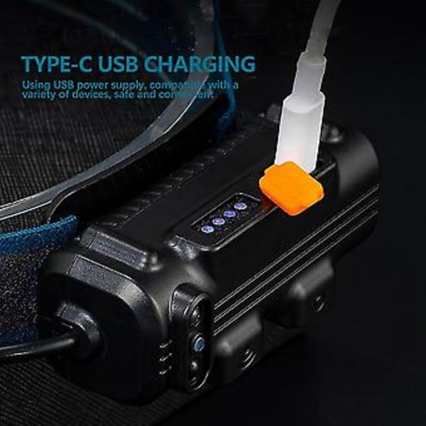 COB Sensorlampa Blixt med Inbyggd USB Uppladdningsbar L