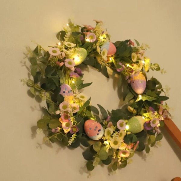 Påsksimulering Ägg Eukalyptuskrans Konstgjorda Blommor Blad DIY Barn Present Bröllopsdekoration Födelsedag Begs