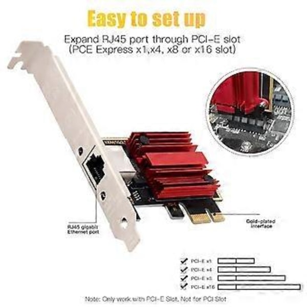 2.5G PCIE til RJ45 Netværkskort RTL8125B Chip 100/1000Mbps 2.5Gbps Ethernet Kablet LAN Controller Adapter til Win7/8/10/11