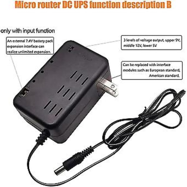 Genopladelig 5000mah 5v 9v 12v Ups Uafbrudt Backup 5.5x2.1mm Output Til Wifi Rout