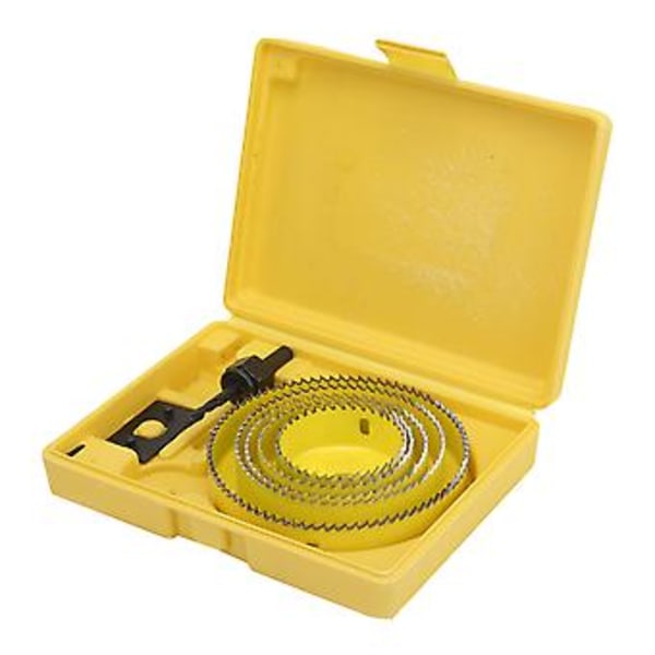 8 stk. hulsavsbor sæt Gul højt kulstofstål Træbearbejdning Hulåbner 64 mm‑127 mm