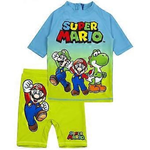 Super Mario Pojkar Kortärmad Baddräkt