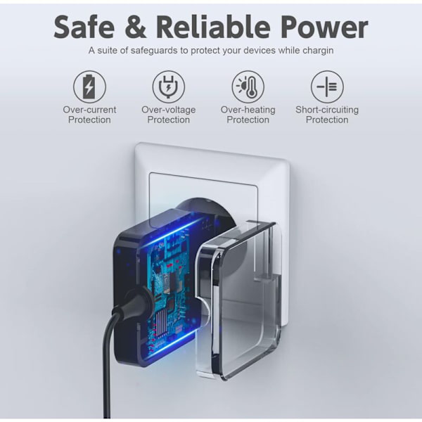 65W USB C-laddare Typ C-strömadapter för MacBook Pro/Air, Lenovo Thinkpad, HP Chromebook, ASUS, Acer, Huawei Matebook, Xiaomi Air, Samsung Chro