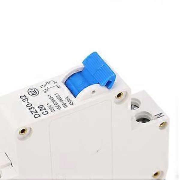 Luftbrytare 1P+N Dubbel in Dubbel ut Termisk Magnetisk Utlösning DIN-skena Monterad Miniatyr Luftbrytare 20A 230V
