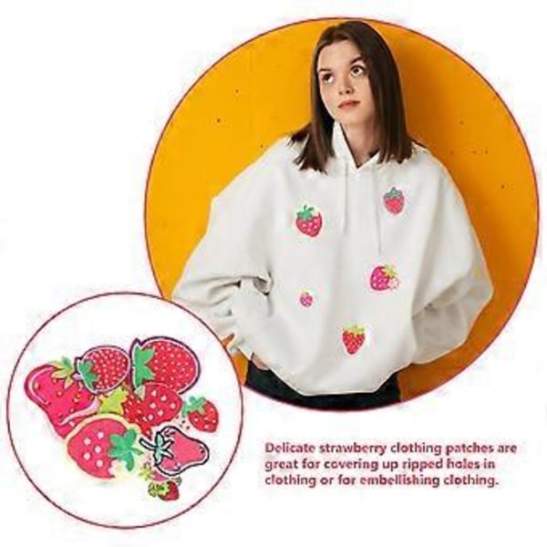12 stk. jordbærtema mønster patches tøj patches tøj taske dekorationer