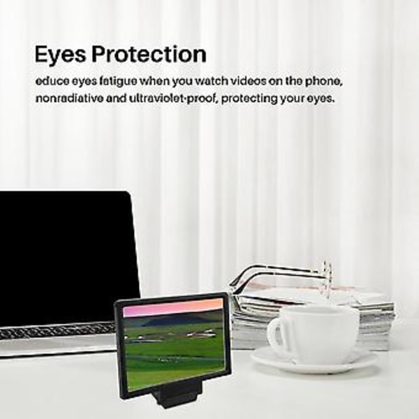Skærmforstørrelsesglas 3d Smart Mobiltelefon Film Forstærker Anti-stråling Skærm Med Telefonholder Til